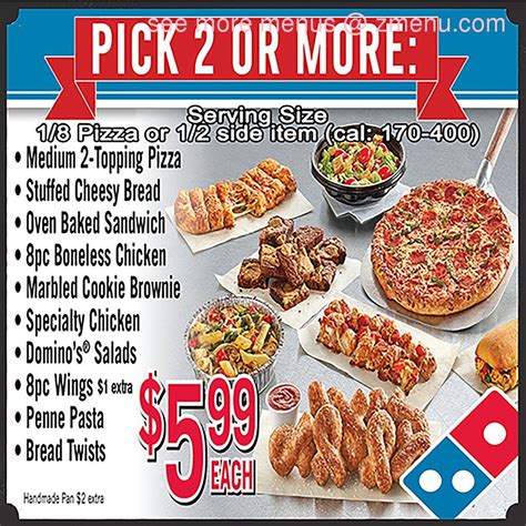 domino's menu with prices and pictures|domino's complete menu with prices.